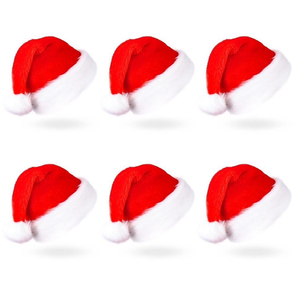7232 Comfortable Velvet Red Santa Hat Christmas Party Favors - Fit